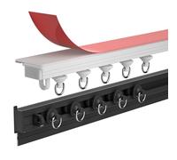 Rail autocollant ain 200 cm - Rail coulissant sans perçage pour une installation facile, support mural et plafond robuste, parfait pour la décoration de la maison et les traitements de fenêtre, blanc