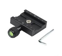 Rail coulissant nodal en aluminium pour appareil photo avec niveau pour trépied, pince à dégagement rapide, finition noire, outil de photographie panoramique de précision (60 mm)