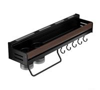 Rail de Cuisine en Acier et Noyer 50cm Rail de Cuisine en Acier(50cm B) | Gain de place maximal, design mural élégant, pour idéal petits espaces, finition mat, installation rapide
