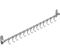 Rail de cuisine Porte-ustensiles de cuisine en inox Rail de suspension Porte-poêle Porte-gobelet avec 12 crochets Il n'est pas nécessaire de percer