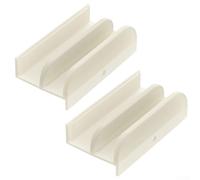 Rail de guidage de bas de porte de douche coulissante en plastique blanc pour verre jusqu'à 1,2 cm d'épaisseur, 7,6 cm de long rail de 7,6 cm de long avec 2 pièces pour alignement de la baignoire et