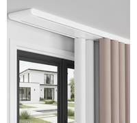 Rail de plafond à double rangée - 17.7ft / 540 cm de long en aluminium silencieux pour rideaux cloisons de séparation de pièce, montage au plafond, disponible en longueurs de 1,5 à 6,7 m (blanc)