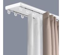Rail de plafond coulissant double ain pour tringle de 101,6 cm à 300 cm pour fenêtre de douche et placard - Blanc 1,5 m