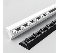 Rail de plafond en aluminium avec trous pré-percés pour cloisons de séparation de pièce et douche ains Barre de montage au plafond Blanc 2,8 m Idéal pour l'intimité dans les espaces ouverts