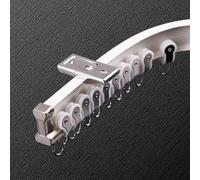 Rail de plafond incurvé flexible en aluminium Barre de plafond réglable de 1,7 m avec accessoires, facile à plier et à tordre, idéal pour la décoration de la maison (couleur : blanc)