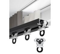 Rail de plafond invisible en aluminium pour chambre séparée, chambre à coucher, balcon, bureau, hôtel avec 4 roues, 2 m de long