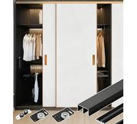 Rail de porte coulissante double rail avec système de rouleau silencieux, support de plafond robuste pour séparateurs de pièce, matériel coulissant en aluminium