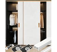 Rail de porte coulissante double rail avec système de rouleau silencieux, support de plafond robuste pour séparateurs de pièce, matériel coulissant en aluminium