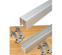 Rail de porte coulissante en verre de 3 à 5 mm (0,1 à 0,2 po), roulettes de guidage à rainure en forme de montagne for porte coulissante à double fente, vitrine(80cm/31.5in)