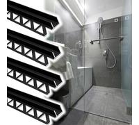 Rail de porte de douche F-PE noir découpable - Profil fixe en aluminium pour séparation humide et sec, et réglable, idéal pour les rénovations de salle de bain