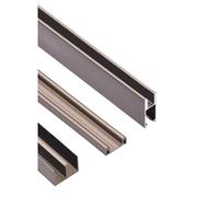 Rail de porte en verre de 8 mm, double rail coulissant for vitrine, adapté à un usage résidentiel, commercial et industriel, y compris les bureaux(Gold,100cm/39.4in)