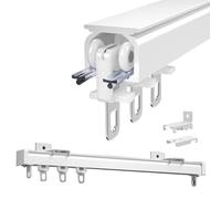 Rail De Rideau 50 100 200 350 400cm Rail De Plafond En Aluminium Pour Rideaux De Fenêtres Et Séparateur De Pièce, Mute Track Curtain Room Divider Rail De Rideaux Pour Salon Douche(White,280cm/9.2ft)