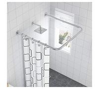 Rail de Rideau Blanc Flexible et Pliable, Tringle de 1 à 6 m pour Rideaux Robustes, Ensemble de Rail de séparation de pièce pour Douche avec roulettes silencieuses (Couleur : Fixation au pla