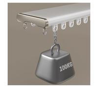 Rail de Rideau de Douche Double Robuste, Montage au Plafond, 6,1 m, 3,7 m, 91 cm, 4,3 m, 2,4 m, 3 m, 4,9 m, 7,3 m, idéal pour Salon, Chambre à Coucher, Bureau, Rail de ri