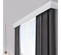 Rail de rideau de plafond à double rail avec caisson - Système de glissement silencieux, installation facile, parfait pour la maison et le bureau, design moderne lisse, durable et élégant.