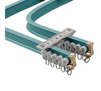 Rail de Rideau de Plafond Flexible - Rail Double réglable et Pliable en Alliage d'aluminium Noir, Bleu, Rose - Idéal pour Baies vitrées en L/U et cloisons de Douche.
