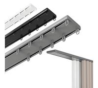 Rail de Rideau Double réglable au Plafond de 3,3 à 19,7 Pieds pour Douche et Salon Rail Coulissant Silencieux Gris (490 cm/16,1 Pieds) Parfait pour Les séparateurs de piè