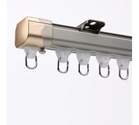 Rail de Rideau en Aluminium Couleur Champagne, Fixation Plafond, Silencieux, avec Croisillon, Installation Facile, Design occultant, idéal pour Le Salon et la Chambre, Accessoires Clete INCL