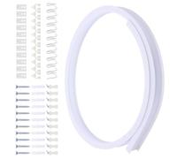 Rail de Rideau Fixé au Plafond Flexible en Acier Inoxydable Blanc | Courbe Adaptable, Glisse Silencieuse, Roulettes Intégrées, pour Cloisons Mobiles, Camping-car, Vitrages Légers