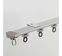 Rail de Rideau métallique, Tringle à Rideaux Simple Robuste à Fixation au Plafond, Rail Droit - Blanc - 4 m / 13 pi