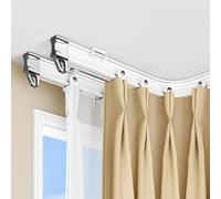 Rail de Rideau Robuste 16 m, Rail de Plafond réglable pour cloisons et Rideaux de Douche, Rail Double Pliable pour fenêtres de Salon et de Chambre.