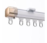 Rail de Rideau Silencieux en Aluminium de 2,4 m, Fixation au Plafond, Solution occultante avec Croisillon. Installation Facile. Idéal pour Le Salon et la Chambre. Accessoires Clete Inclus.