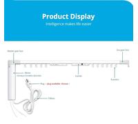 Rail de rideau WLAN avec moteur - Modèle ZM79 - Compatible Tuya Smart Life - Télécommande RF - Contrôle vocal - 2,1 mètres - Prise européenne