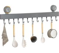 Rail de suspension autocollant Azomor avec 12 crochets pour la cuisine et la salle de bains, sans perçage