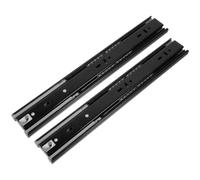 Rail de Tiroir à 3 Sections 30cm Noir, Acier à Billes | Glissière Silencieuse à Ressort, Télescopique, Démontage Facile, pour Classeurs et Piétements de Bureau
