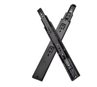 Rail De Tiroir Black Cabinet Drawer Slides 3-Section Thickened Smooth Quiet Ball Bearing Damping Close Hardware Accessories(55cm 22inch pair)