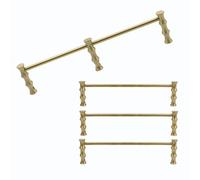 Rail d'étagère en laiton massif 6 mm, garde-corps décoratif anti-chute | Laiton massif barre de galerie décorative anti-chute pour cuisine, bibliothèque, vitrine, cave à vin(3pcs,25in(63.50cm))