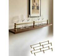 Rail D'étagère Kit de 4 Pièces en Laiton Massif pour Rail de Tablette Anti-Basculement, Galerie Antique pour Étagère Flottante et Bibliothèque, Garde-Corps de Bord(13in/33cm)