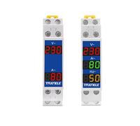 Rail Din 18mm Tension Courant HZ Mètre AC 80-500V 110V 230V 380V 100A Voltmètre Modulaire Ampèremètre Indicateur LED Testeur de Volt Numérique avec CT (V HZ)