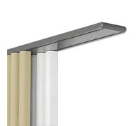 Rail Double Plafond Pour Baie Vitrée, Système De Rail Coulissant Silencieux, 1-6 m Tringle À Rideaux Aluminium Et Extra Plate, Installation Facile, Pour Séparation De Pièce(Gray,1m)