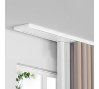 Rail double silencieux pour montage au plafond robuste - Séparateur de pièce de 5 m pour salon et chambre à coucher - Réglable de 0,6 à 6,8 m - Système de rail de rideau blanc