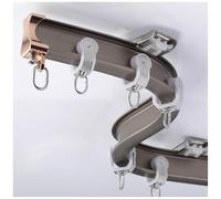 Rail flexible 330 cm - Barre de plafond incurvée en aluminium pour rail plat et baie Couleur champagne Idéal pour la décoration de la maison et installation facile