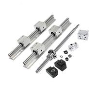 Rail linéaire professionnel 2 pièces SBR16 + 4 roulements SBR16UU + vis à billes SFU1204 usinée + boîtier d'écrou 1204 + support d'extrémité BKBF10 + jeu de coupleurs(SFU500 SBR500)