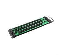 Rail organisateur de douilles 6,35 mm, support en aluminium robuste avec clips pivotants à 360° pour rangement d'outils de garage, noir et vert