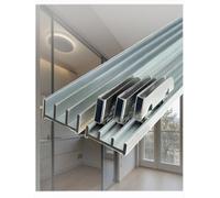 Rail Porte Coulissante 3 Voies pour Verre Acrylique Bois 3-5 mm | Rail Aluminium 2 mm avec Doubles Roulettes pour Porte de Meuble et Vitrine,Coulissement fluide(150cm/59in)