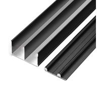 Rail Porte Coulissante Double,Rail de Porte coulissante en Alliage d'aluminium avec poulie,Kit Porte Coulissante,Kit Rail pour Porte De Placard Coulissante,pour Porte vitrée Cuisine Salon