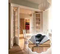 Rail Porte Coulissante Kit de Rail et Roulettes pour Porte Coulissante | Suspendue Rail pour Porte de Placard Pliante, Kit de Quincaillerie Robuste pour Porte Escamotable Rail et Roulettes Guide