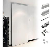 Rail Porte Coulissante Quincaillerie de Rail Flottant Ghost pour Portes en Bois et Composite, Quincaillerie de Porte Coulissante Bypass sans Cadre pour Applications(3.1ft/94cm)