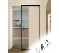 Rail Porte Coulissante Rail pour Porte Flottante, Kit de Rail Coulissant Dissimulé pour Designs Modernes de Séparation de Pièce, Quincaillerie Invisible à Fermeture(96cm/3.1ft)