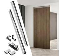Rail pour Porte Coulissante Invisible avec Système de Fermeture en Douceur | Rail Mural en Aluminium pour Porte Coulissante Escamotable Intérieur, Kit de Quincaillerie pour Porte Coulissante Silencieuse