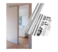 Rail pour porte coulissante, Kit de porte grange coulissante dissimulée, montage mural à fermeture douce(126cm(49.6in))