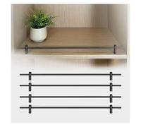 Rails De Protection D'étagère en Métal for Étagères Noirs, Armoires De Cuisine, Salle De Bain, Galerie, Kit De Rails Basculants 10 14 16 20 24 26 30 40 Pouces, Clôture Anti-Chute(4 Pack,22inch/56cm)