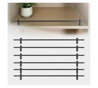 Rails De Protection D'étagère en Métal for Étagères Noirs, Armoires De Cuisine, Salle De Bain, Galerie, Kit De Rails Basculants 10 14 16 20 24 26 30 40 Pouces, Clôture Anti-Chute(6 Pack,22inch/56cm)