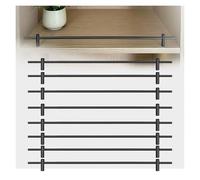 Rails De Protection D'étagère en Métal for Étagères Noirs, Armoires De Cuisine, Salle De Bain, Galerie, Kit De Rails Basculants 10 14 16 20 24 26 30 40 Pouces, Clôture Anti-Chute(8 Pack,22inch/56cm)