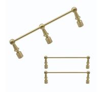 Rails d'étagère décoratifs en laiton massif, barre de galerie en laiton | Garde corps anti-chute anti-basculement pour étagère flottante, cuisine, bibliothèque, cave à vin(2pcs,51in(129.54cm))