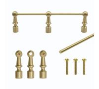 Rails d'Étagère en Laiton Massif - Barre de Maintien et Garde pour Armoire | Vintage Barre de Maintien et Garde-corps Décoratif pour Cuisine et Vitrine-Protection Anti-chute(Style 1,43in(109.22cm))